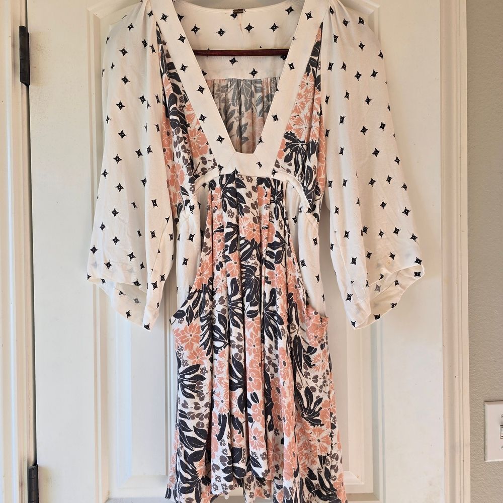 Free People White and Pink Floral Mini Dress - Picture 3 of 15